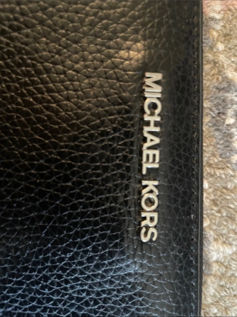 Michael Kors Black Pebbled Leather Wristlet Wallet with Removable Strap